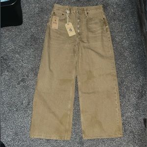 New Polo Ralph Lauren Wide Leg Cropped Button Front Jeans